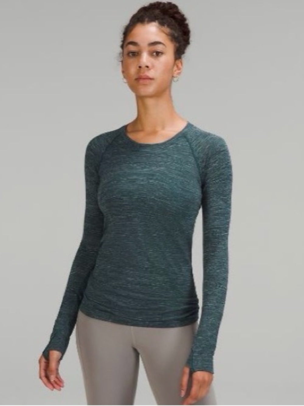 lululemon athletica Heathered Teal Long Sleeve Top